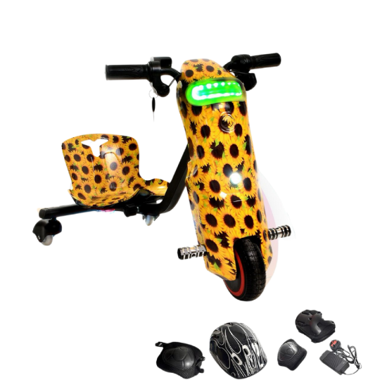 صورة سكوتر كهربائي دريفتي بنقشة دوار الشمس